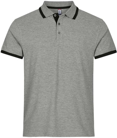 Polo Clique Austin Grigio Melange Polo Cotone con Inserti