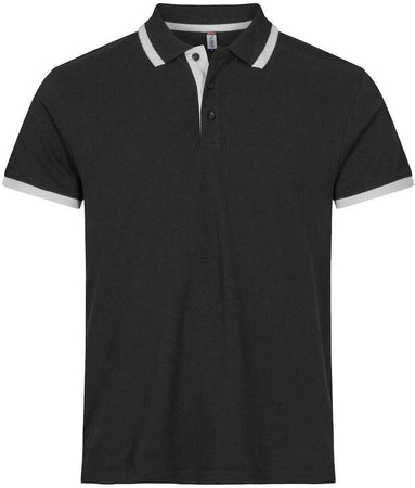 Polo Clique Austin Nero Polo Cotone con Inserti Taglie Forti