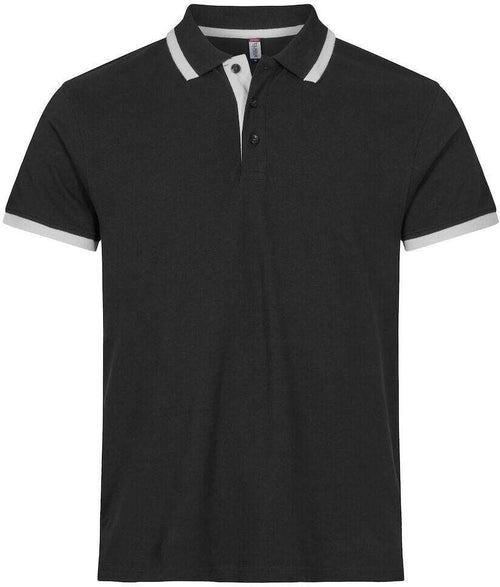 Polo Clique Austin Nero Polo Cotone con Inserti Taglie Forti
