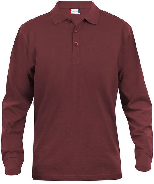 Polo Clique Classic Lincoln Manica Lunga Bordeaux 200 Grammi