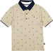 Polo Estiva Bimbo Mezze Maniche Beige e Blu Maglia con Colletto in Cotone Micro Fantasia Maglietta Estate Bottoni Classica polo bambino/ragazzo Piccole Canaglie - Tropea, Commerciovirtuoso.it