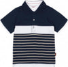 Polo Estiva Bimbo Mezze Maniche Blu e Bianca Maglia con Colletto in Cotone Micro Fantasia Maglietta Estate Bottoni Classica pantaloncino bambino/ragazzo Piccole Canaglie - Tropea, Commerciovirtuoso.it