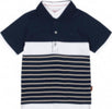 Polo Estiva Bimbo Mezze Maniche Blu e Bianca Maglia con Colletto in Cotone Micro Fantasia Maglietta Estate Bottoni Classica pantaloncino bambino/ragazzo Piccole Canaglie - Tropea, Commerciovirtuoso.it