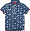 Polo Estiva Bimbo Mezze Maniche Blu Maglia con Colletto 100% Cotone Micro Fantasia Maglietta Estate Bottoni Classica polo bambino/ragazzo Piccole Canaglie - Tropea, Commerciovirtuoso.it