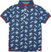 Polo Estiva Bimbo Mezze Maniche Blu Maglia con Colletto 100% Cotone Micro Fantasia Maglietta Estate Bottoni Classica polo bambino/ragazzo Piccole Canaglie - Tropea, Commerciovirtuoso.it