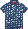 Polo Estiva Bimbo Mezze Maniche Blu Maglia con Colletto 100% Cotone Micro Fantasia Maglietta Estate Bottoni Classica polo bambino/ragazzo Piccole Canaglie - Tropea, Commerciovirtuoso.it