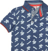 Polo Estiva Bimbo Mezze Maniche Blu Maglia con Colletto 100% Cotone Micro Fantasia Maglietta Estate Bottoni Classica polo bambino/ragazzo Piccole Canaglie - Tropea, Commerciovirtuoso.it