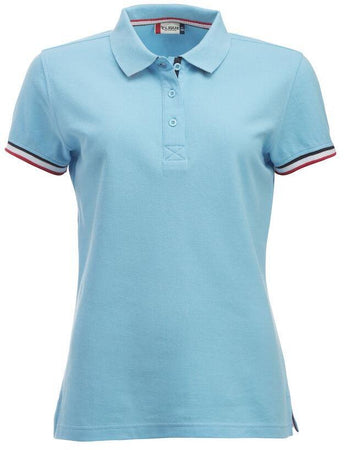 Polo Newton Azzurro Polo Donna con Profili in Contrasto