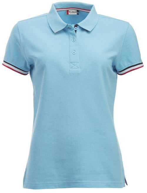 Polo Newton Azzurro Polo Donna con Profili in Contrasto