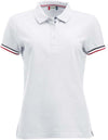 Polo Newton Bianco Polo Donna con Profili in Contrasto