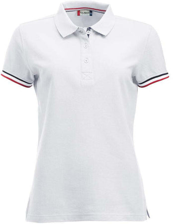 Polo Newton Bianco Polo Donna con Profili in Contrasto