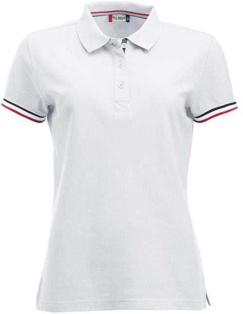 Polo Newton Bianco Polo Donna con Profili in Contrasto