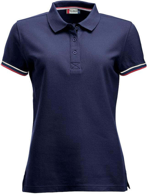 Polo Newton Blu Polo Donna con Profili in Contrasto