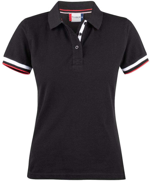 Polo Newton Nero Polo Donna con Profili in Contrasto