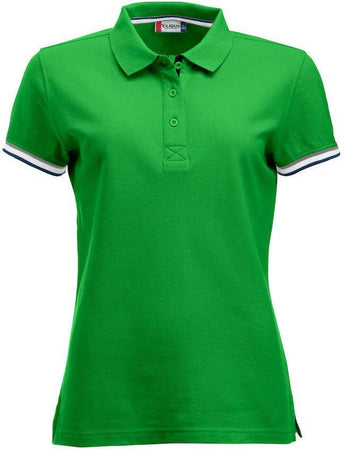 Polo Newton Verde Acido Polo Donna con Profili in Contrasto