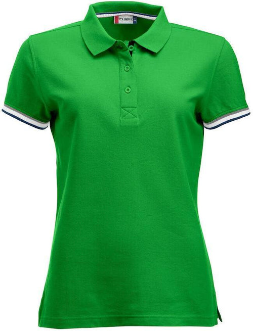 Polo Newton Verde Acido Polo Donna con Profili in Contrasto