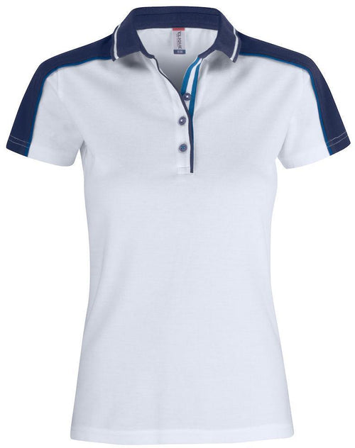 Polo Pittsford Bianco Polo Donna con Inserti in Contrasto