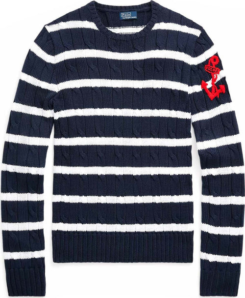 Polo-Ralph-Lauren-Cotton-Anchor-embroidered-Sweater-Maglione-Donna-Girocollo-Ricamato-Con-Ancora