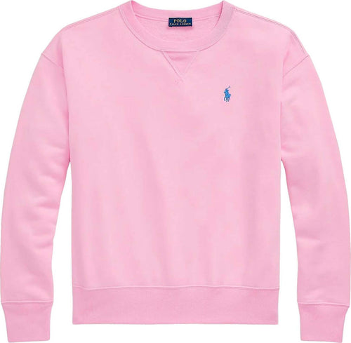 Polo-Ralph-Lauren-Felpa-Donna-Fleece-Pullover-Girocollo-Pony-Cavallino-Ricamato