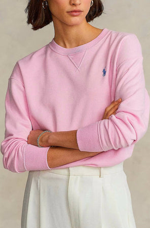Polo-Ralph-Lauren-Felpa-Donna-Fleece-Pullover-Girocollo-Pony-Cavallino-Ricamato