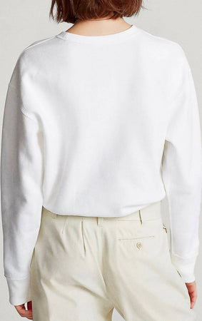 Polo-Ralph-Lauren-Felpa-Donna-Fleece-Pullover-Girocollo-Pony-Cavallino-Ricamato