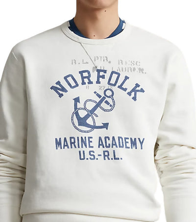 Polo Ralph Lauren Felpa Uomo Bianca Girocollo Con Stampa Ancora Polo Ralph Lauren Anchor-print Fleece Sweatshirt Moda/Uomo/Abbigliamento/Felpe/Felpe senza cappuccio Euforia - Bronte, Commerciovirtuoso.it