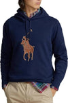 Polo-Ralph-Lauren-Felpa-Uomo-Big-Pony-In-Pelle-Felpa-Blu-Scuro-Maxi-Logo-Con-Cappuccio