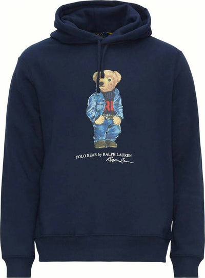 Polo-Ralph-Lauren-Felpa-Uomo-Blu-In-Cotone-Con-Cappuccio-E-Polo-Bear-Stampato-Sul-Petto