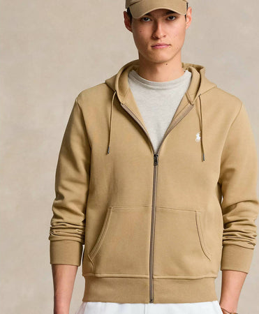 Polo-Ralph-Lauren-Felpa-Uomo-Cappuccio-Zip-Logo-Pony-Ricamato