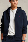 Polo-Ralph-Lauren-Felpa-Uomo-Cappuccio-Zip-Logo-Pony-Ricamato