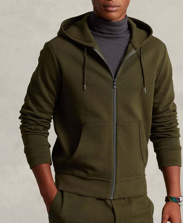 Polo-Ralph-Lauren-Felpa-Uomo-Cappuccio-Zip-Logo-Pony-Ricamato