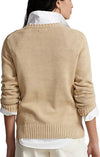 Polo Ralph Lauren Maglione Donna Polo Bear Foulard Girocollo Beige Misto Cotone Orsetto Ricamato Moda/Donna/Abbigliamento/Maglioni e cardigan/Maglioni Euforia - Bronte, Commerciovirtuoso.it