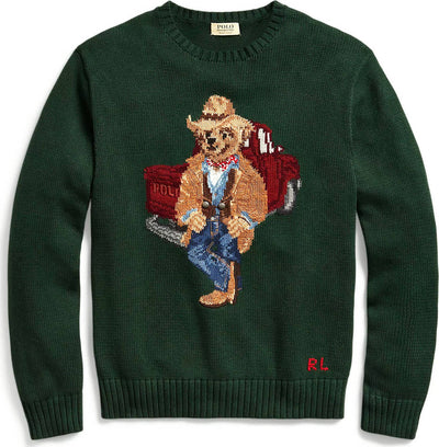 Polo Ralph Lauren Maglione Polo Bear Uomo Verde Orsetto Ricamato Girocollo A Coste 100% Cotone Moda/Donna/Abbigliamento/Maglioni e cardigan/Maglioni Euforia - Bronte, Commerciovirtuoso.it