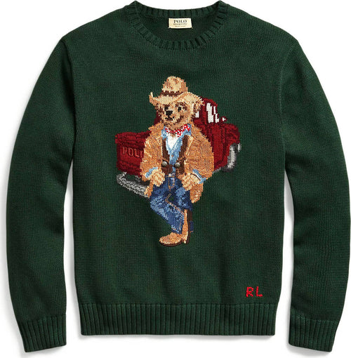 Polo Ralph Lauren Maglione Polo Bear Uomo Verde Orsetto Ricamato Girocollo A Coste 100% Cotone Moda/Donna/Abbigliamento/Maglioni e cardigan/Maglioni Euforia - Bronte, Commerciovirtuoso.it