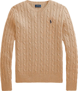Polo-Ralph-Lauren-Pullover-Uomo-Girocollo-Trecce-In-Lana-Merino-Maglione-Intrecciato-Sottile-Pony-Ricamato