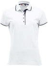 Polo Seattle Bianco Polo Donna con Inserti in Contrasto