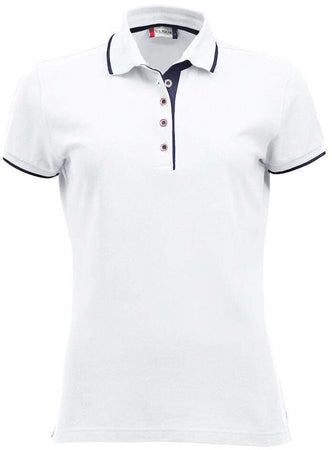 Polo Seattle Bianco Polo Donna con Inserti in Contrasto