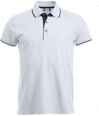 Polo Seattle Bianco Polo Uomo con Inserti in Contrasto