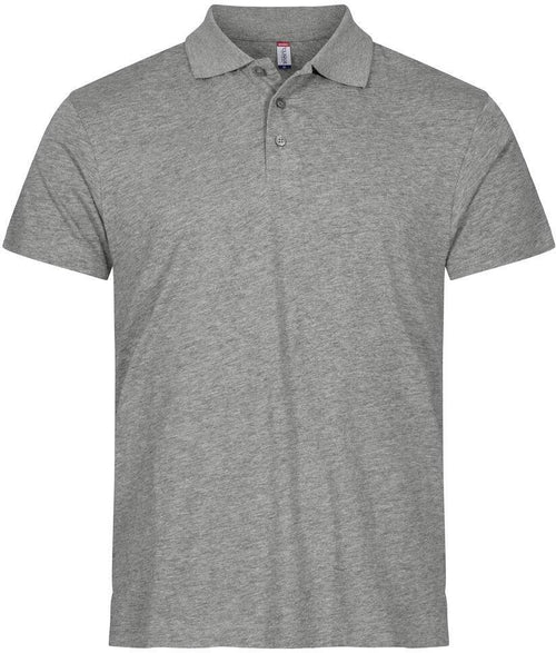 Polo Single Jersey Grigio Melange Polo Cotone Manica Corta