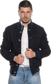 Polo-Uomo---Bomber-Blu-in-vera-pelle-camoscio