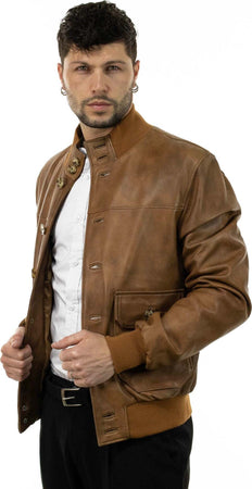 Polo-Uomo---Bomber-Cuoio-in-vera-pelle