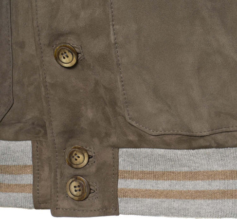 Polo-Uomo---Bomber-Fango-in-vera-pelle-camoscio-SE