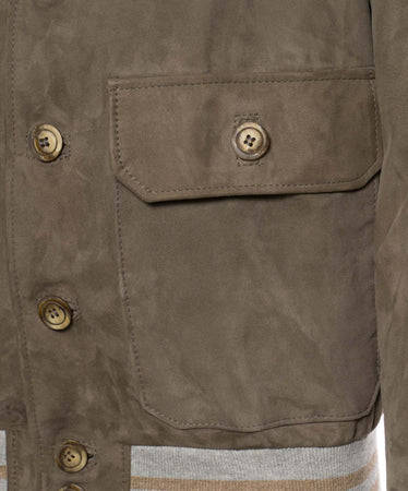 Polo-Uomo---Bomber-Fango-in-vera-pelle-camoscio-SE
