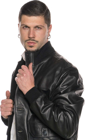 Polo-Uomo---Bomber-Nero-in-vera-pelle