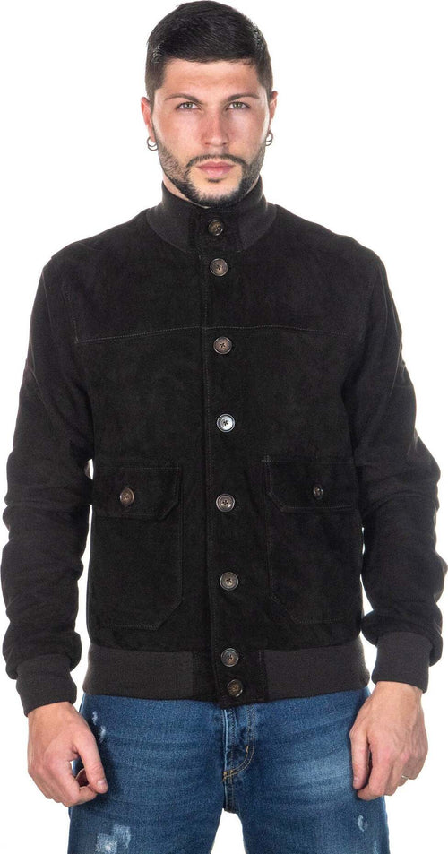 Polo-Uomo---Bomber-Testa-di-Moro-in-vera-pelle-di-Renna