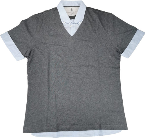 Polo Uomo Brunello Cucinelli - due colori - Colore Grigio celeste - Taglia XL slim fit