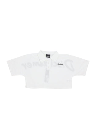 DISCLAIMER Polo Corta Donna W Polo Logo White/black da donna