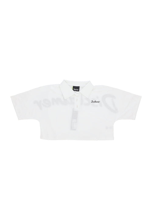 DISCLAIMER Polo Corta Donna W Polo Logo White/black da donna