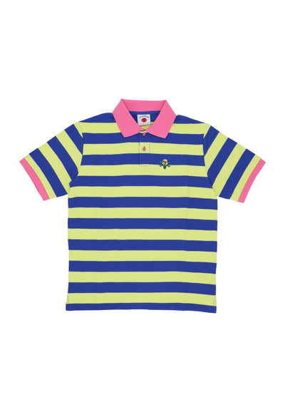 ICE CREAM Polo Manica Corta Uomo Cones and Bones Striped Polo Shirt Slime Green/blue da uomo