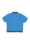 ICE CREAM Polo Manica Corta Uomo Jacquard Knit S/s Polo Cardigan Blue da uomo